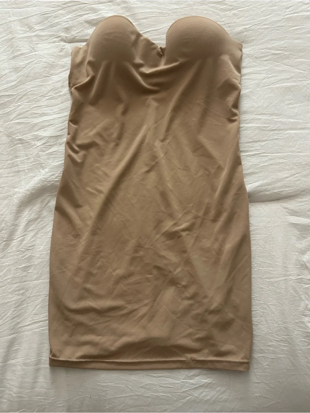 Strapless Bodycon Mini Dress in Nude